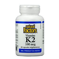 Витамин К2 100 мкг | Vitamin K2 | Natural Factors, 60 дражета 