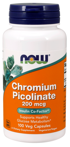 Хром пиколинат 200 мкг | Chromium Picolinate | Now Foods, 100 капс