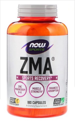 Цинк, Магнезий, Б-6, 800 мг | ZMA | Now Sports, 180 капс