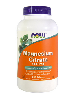 Магнезий цитрат 200 мг, 250 таблетки | Magnesium Citrate | Now Foods, 250 табл