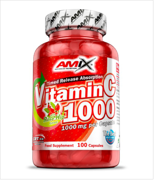  Витамин Ц, 1000 мг + Шипка с постепенно освобождаване | C-1000 | AMIX, 100 капс