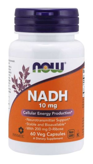 NADH 10 mg + D-Ribose 200 mg | Now Foods,  60 капс