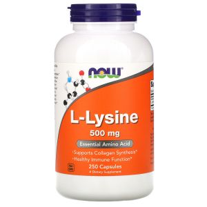 Лизин 500 мг | L-Lysine | Now Foods, 250 табл 