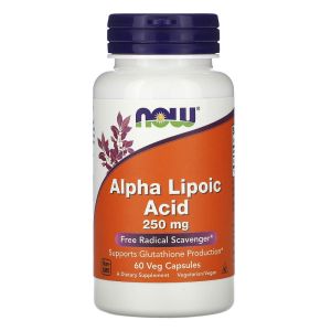 Алфа липоева киселина 250 мг | Аlpha-Lipoic Acid | Now Foods, 60 капс 