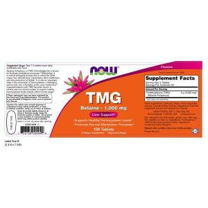 Триметилглицин 100 мг | TMG | Now Foods, 100 табл