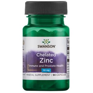 Хелатиран Цинк Глицинат 30 мг | Chelated Zinc Glycinate | Swanson, 90 капс 