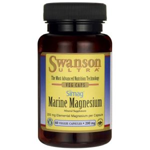 Морски Магнезий 200 мг | Marine Magnesium | Simag | Swanson, 60 капс 