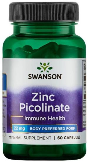 Цинк Пиколинат 22 мг| Zinc Picolinate | Swanson, 60 капс 