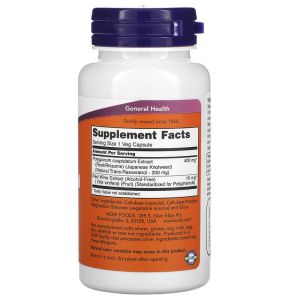 Ресвератрол 200 мг | Natural Resveratrol | Now Foods, 60 капс 
