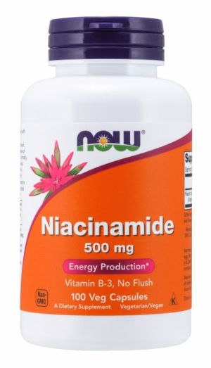 Ниацинамид 500 мг | Niacinamide | B-3 | Now Foods, 100 капсули