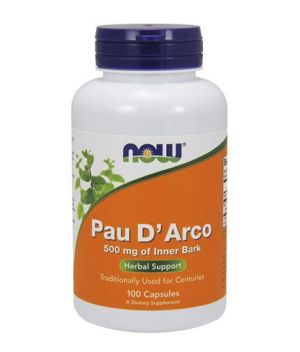 Пау Дарко 500 мг | Мравчено дърво | Pau D'Arco | Now Foods, 100 веджи капс 