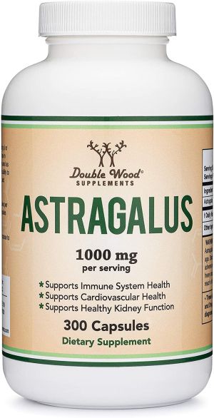 Астрагал (корен) 1000 мг | Astragalus  | Double Wood, 300 капсули 