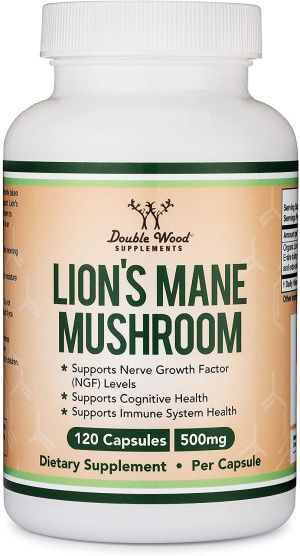Лъвска грива 1000 мг | Lion’s Mane Mushroom  | Double Wood, 120 капс. 