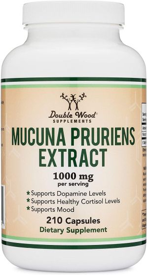 Екстракт от мукуна 1000 мг | Mucuna pruriens extract  | Double Wood, 210 капс. 