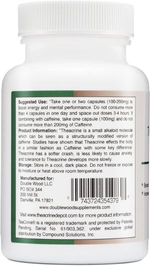 Теакрин 100 мг | Theacrine  | Double Wood, 60 капс. 