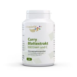  Екстракт от листа на къри с желязо и витамин  С | Curry Blattextrakt | Vitaworld ®, 190 капс. 