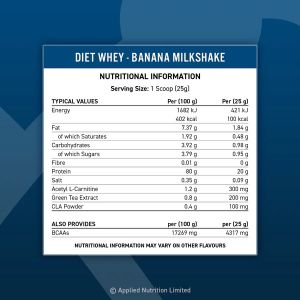 Суроватъчен протеин- сладолед ванилия 1.800 кг | Diet Whey Protein | Applied Nutrition, 72 дози  