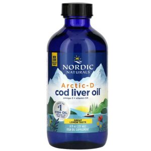 Масло от дроб на Треска | Arctic - D Cod Liver oil | Nordic Naturals, 237 мл. 