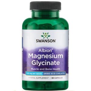 Хелатиран магнезий 133 мг | Магнезиев бисглицинат | Chelated Magnesium Glycinate | Swanson, 90 капс 