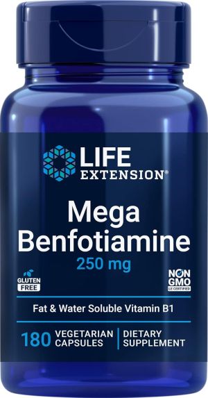 Мега Бенфотиамин 250 мг | Mega Benfotiamine  | Life Extension, 120 капс.  