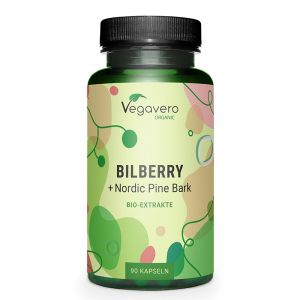 Черна боровинка + екстракт от Бор | Bilberry + Nordic Pine Bark BIO Extrakte | Vegavero, 90 капс. 