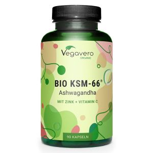  BIO KSM-66 Ashwagandha mit Zink + Vitamin C | Vegavero, 90 капс. 