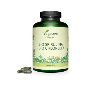 Спирулина + Хлорела, БИО | Bio Spirulina + Bio Chlorella | Vegavero, 240 капс. 