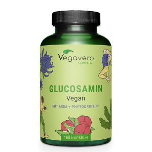 Глюкозамин веган с МСМ | Glucosamin Vegan mit MSM + Phytodroitin® | Vegavero, 180 капс. 