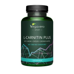  L-Carnitin Plus mit Chrom + Cholin+ Gruner kaffee | Vegavero, 120 капс. 