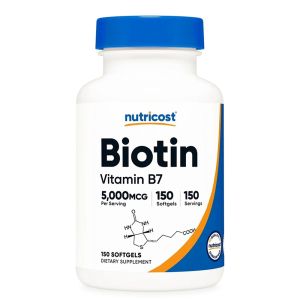 Биотин 5000 µг | Biotin | Nutricost, 150 софтгел капс.