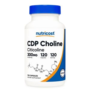 CPD Холин +  Цитиколин 300 мг | CDP Choline | Nutricost, 120 капс.