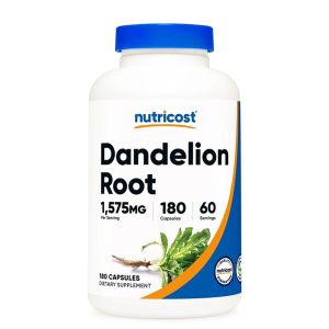 Глухарче (корен) 525 мг | Dandelion Root | Nutricost, 180 капс.