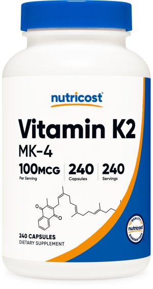 Витамин К2, МК-4 100 мкг | Vitamin K2 MK-4 | Nutricost, 240 капс. 