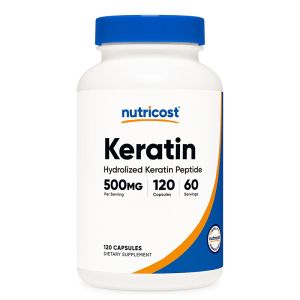 Кератин (хидролизирани кератинови пептитиди) 250 мг | Keratin | Nutricost, 120 капс.