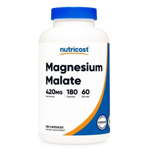 Магнезий (малат) 140 мг | Magnesium Malate | Nutricost, 180 капс.