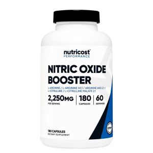 Азотен Оксид Бустер 750 мг | Nitric Oxide Booster | Nutricost, 180 капс. 
