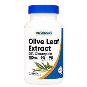 Маслина (лист) 750 мг | Olive Leaf | Nutricost, 90 капс. 