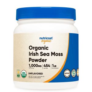 Ирландски мъх органик (червени морски водорасли) | Organic Irish Sea Moss | Nutricost, 454 гр. прах  