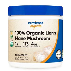 Лъвска грива | Organic Lion s Mane Mushroom Powder | Nutricost, 113 гр. прах 