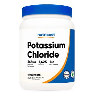 Калиев хлорид | Potassium Chloride Powder | Nutricost, 1 кг прах 