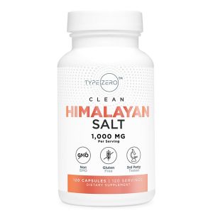 Натрий (Хималайска розова каменна сол) 320 мг | TypeZero™ Clean Himalayan Salt | Nutricost, 120 капс.