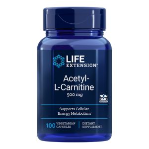 Aцетил Л - Карнитин 500 мг + Витамин С (аскорбил палмитат) | Acetyl - L-Carnitine | Life Extension, 100 капс. 