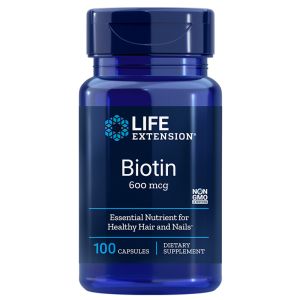 Биотин 600 мкг | Biotin | Life Extension, 100 капс. 