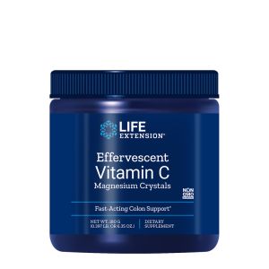 Ефервесцентен Витамин С + Магнезий кристали | Effervescent Vitamin C Magnesium Crystals | Life Extension, 180 гр прах 