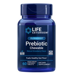 Пребиотик | Florassist®  Prebiotic Chewable | Life Extension, 60 V дъвчащи табл., с вкус на ягода 