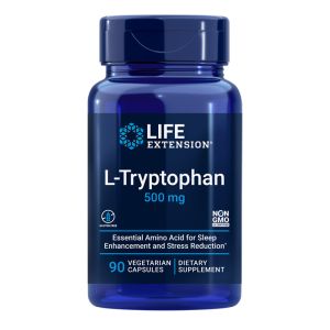 Л-Триптофан 500 мг | L-Tryptophan | Life Extension, 90 V капс. 