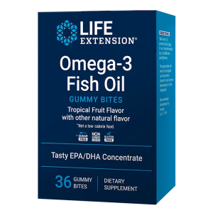 Омега-3 Гъми 750 мг (EPA 300 мг /DHA 225 мг) | Omega-3 Fish Oil Gummy Bites | Life Extension, 36 желирани табл. 
