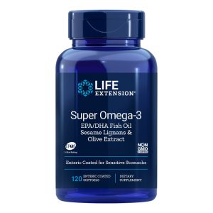 Супер Омега-3 (с лигнан от сусам и екстракт от маслина) | Super Omega-3 EPA/DHA Fish Oil, Sesame Lignans Olive Extract | Life Extension, 120 софтгел капс. 