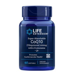 Коензим Q10 ( убиквинон ) 100 мг + d-Лимонен | Super-Absorbable CoQ10 | Life Extension, 60 софтгел капс. 