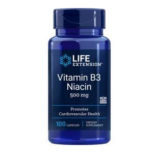 Витамин В3 (ниацин) 500 мг | Vitamin B3 Niacin | Life Extension, 100 капс.